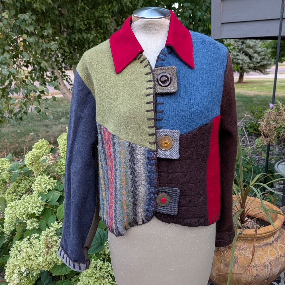 ooak BAABAAZUZU upcycled vintage wool JACKET M